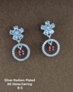 silver rodiam plated ad stone erring - Image 3
