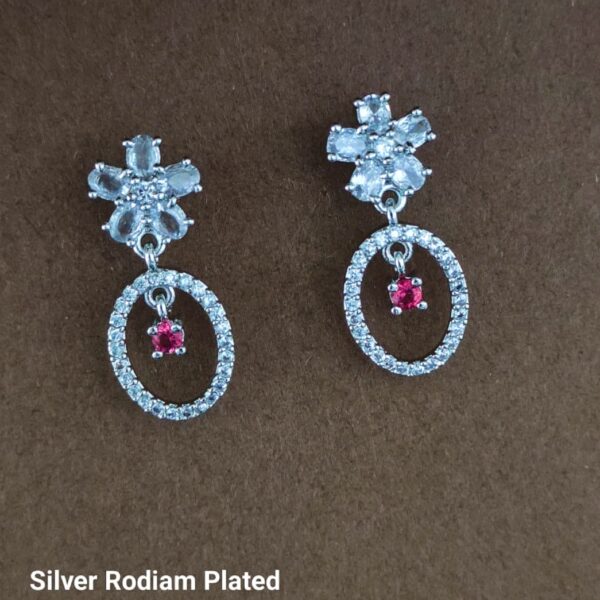 silver rodiam plated ad stone erring