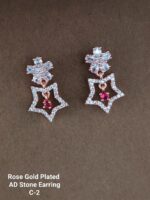 rose gold plated ad stone erring