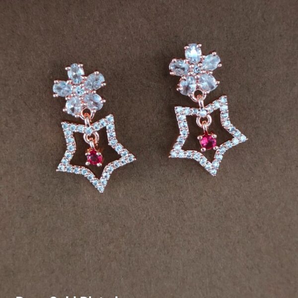 rose gold plated ad stone erring