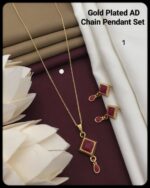 gold plated ad chain pandent set